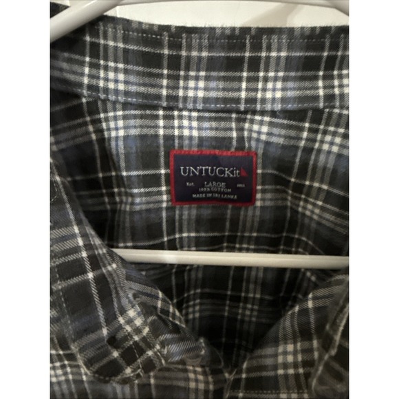 UNTUCKit Soft brushed Light Flannel Button Down Shirt Large Classic Plaid - Picture 2 of 5